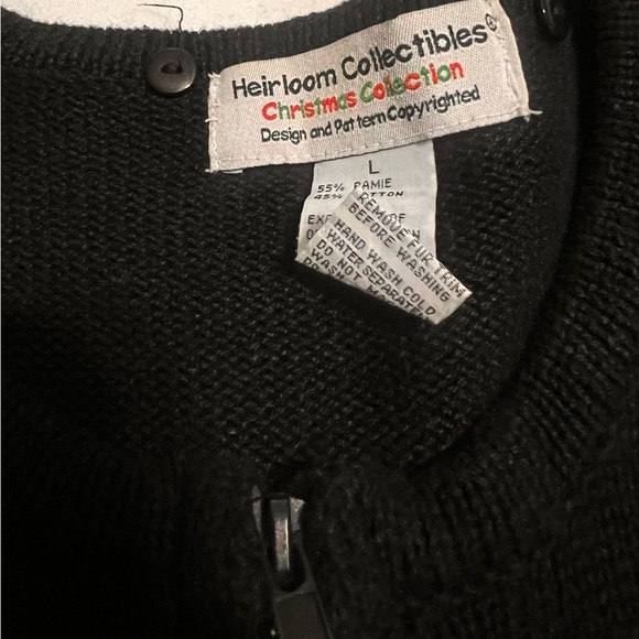 Festive Black Cardigan with Holiday Embroidery - Picture 2 of 4